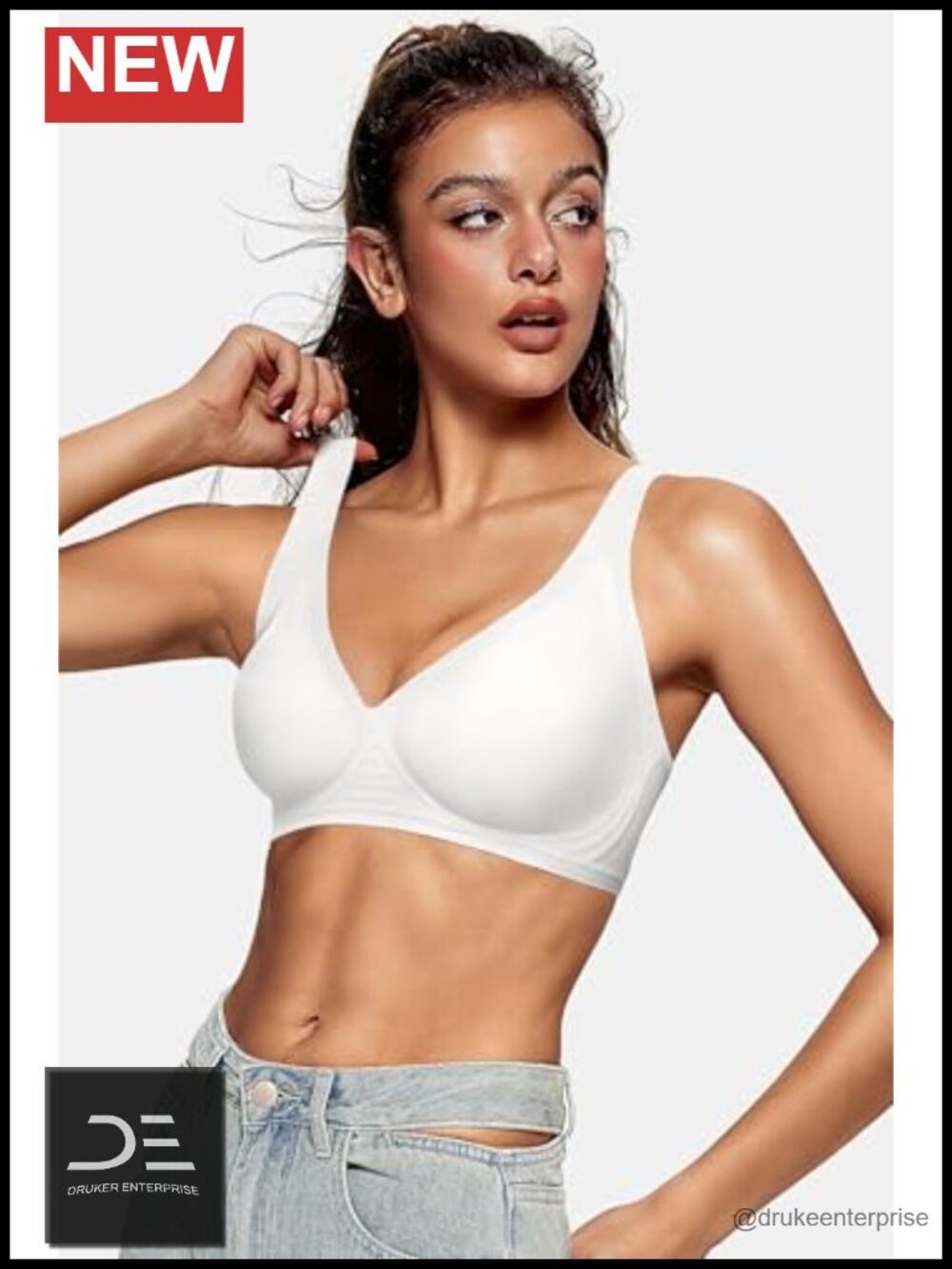 Deep V Wireless Bras Plunge Seamless No Underwire Supportive Push Up Bralettes - Picture 4 of 6